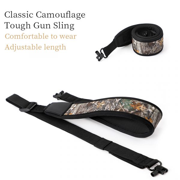 Outdoor Tactical Sling – Rubber Reinforced, 90–140cm Adjustable, Anti-Slip & Wear-Resistant, for PCP, Airsoft & CS Games